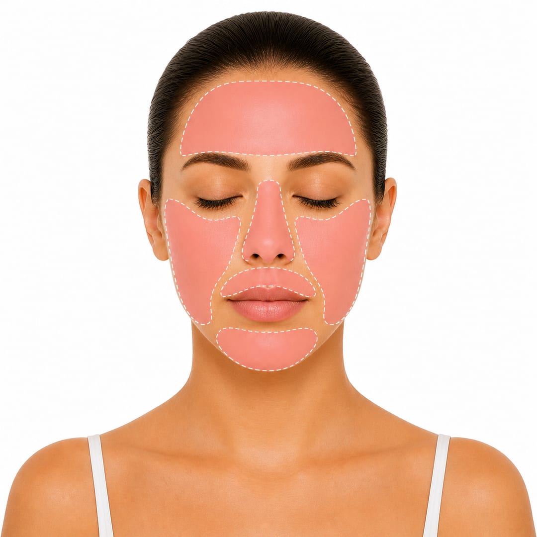 Area covered by Full Face Wax at Eybonee Spa, Thousand Oaks CA